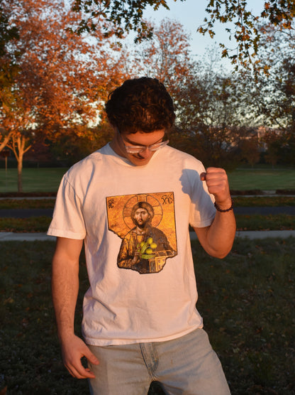 "Christ Pantokrators Olive Branch" Garment-dyed Heavyweight T-shirt