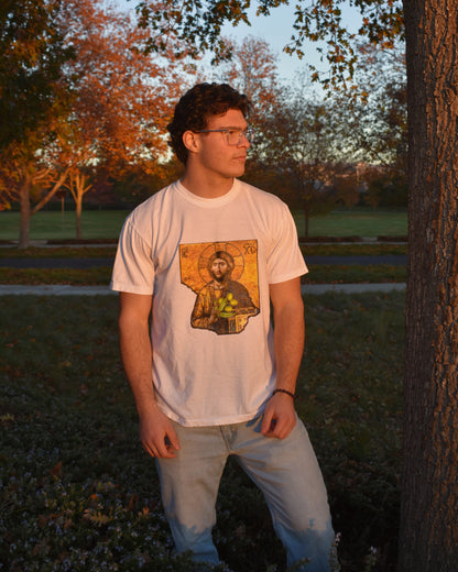 "Christ Pantokrators Olive Branch" Garment-dyed Heavyweight T-shirt